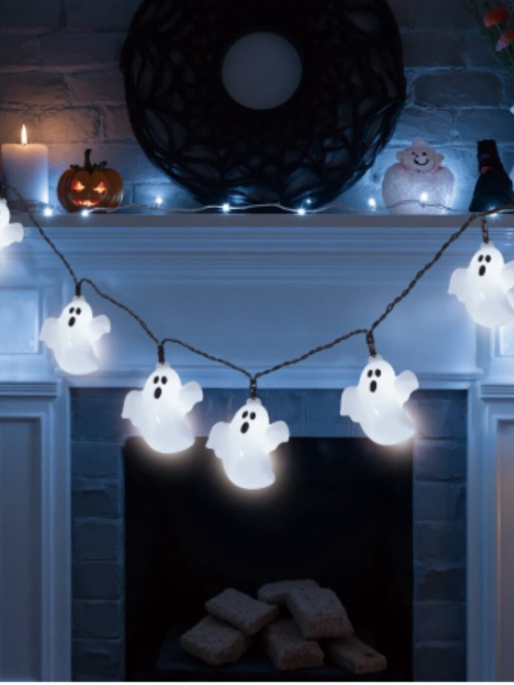 Way To Celebrate Halloween LED Ghost String Lights - 10 Count Indoor Decor